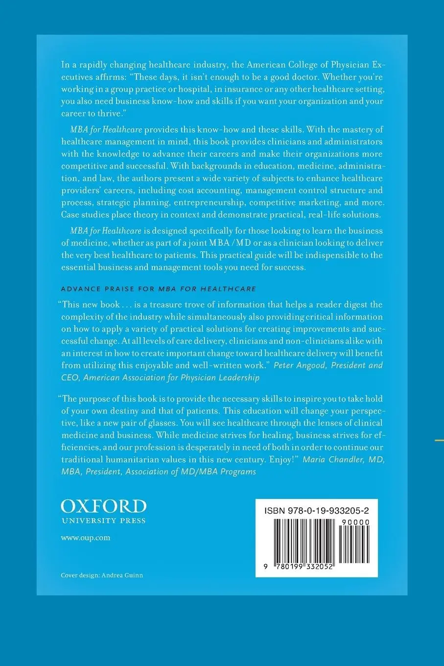 Rückseite: 9780199332052 | MBA for Healthcare | J S Sanfilippo (u. a.) | Taschenbuch | Englisch