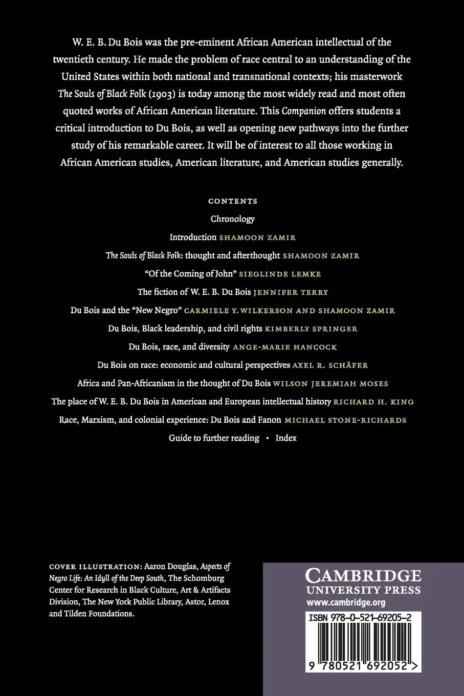 Rückseite: 9780521692052 | The Cambridge Companion to W. E. B. Du Bois | Shamoon Zamir | Buch