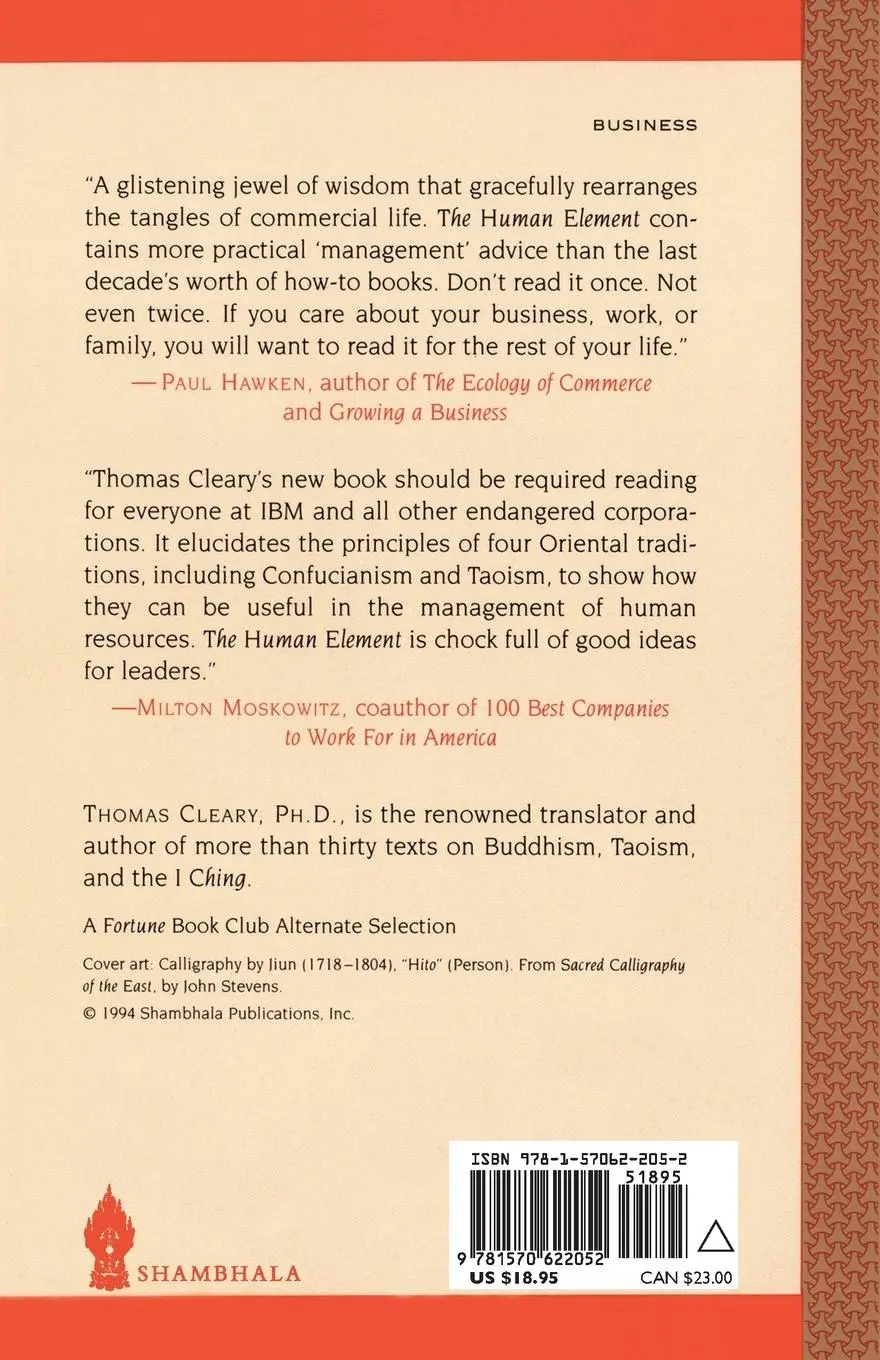 Rückseite: 9781570622052 | The Human Element | A Course in Resourceful Thinking | Thomas Cleary