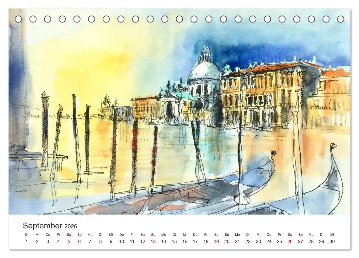 Bild: 9783457662052 | Italienische Reiseskizzen (Tischkalender 2026 DIN A5 quer),...