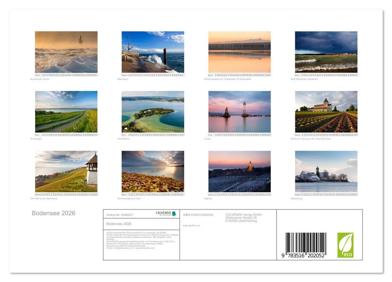 Bild: 9783516202052 | Bodensee 2026 (Wandkalender 2026 DIN A4 quer), CALVENDO Monatskalender