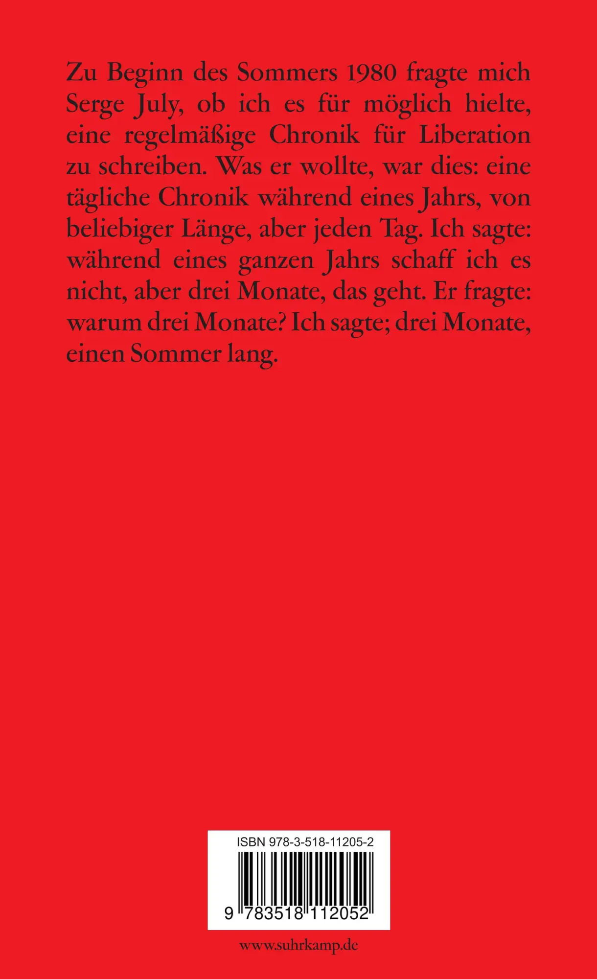 Rückseite: 9783518112052 | Sommer 1980 | Marguerite Duras | Taschenbuch | edition suhrkamp | 1984
