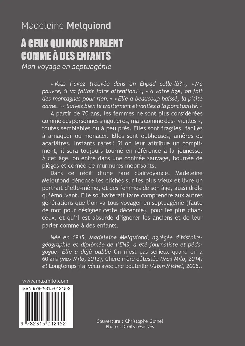 Rückseite: 9782315012152 | A ceux qui nous parlent comme à des enfants | Madeleine Melquiond