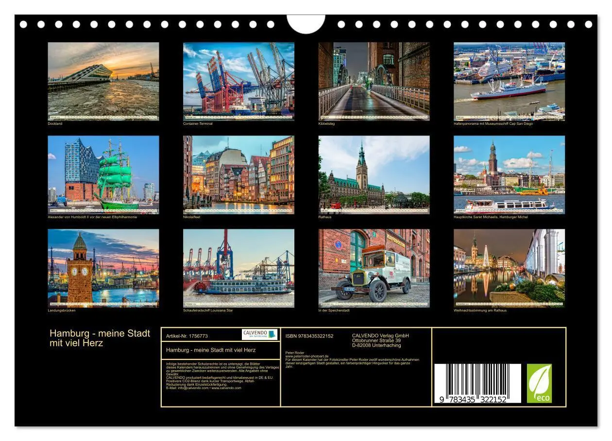 Bild: 9783435322152 | Hamburg - meine Stadt mit viel Herz (Wandkalender 2025 DIN A4...