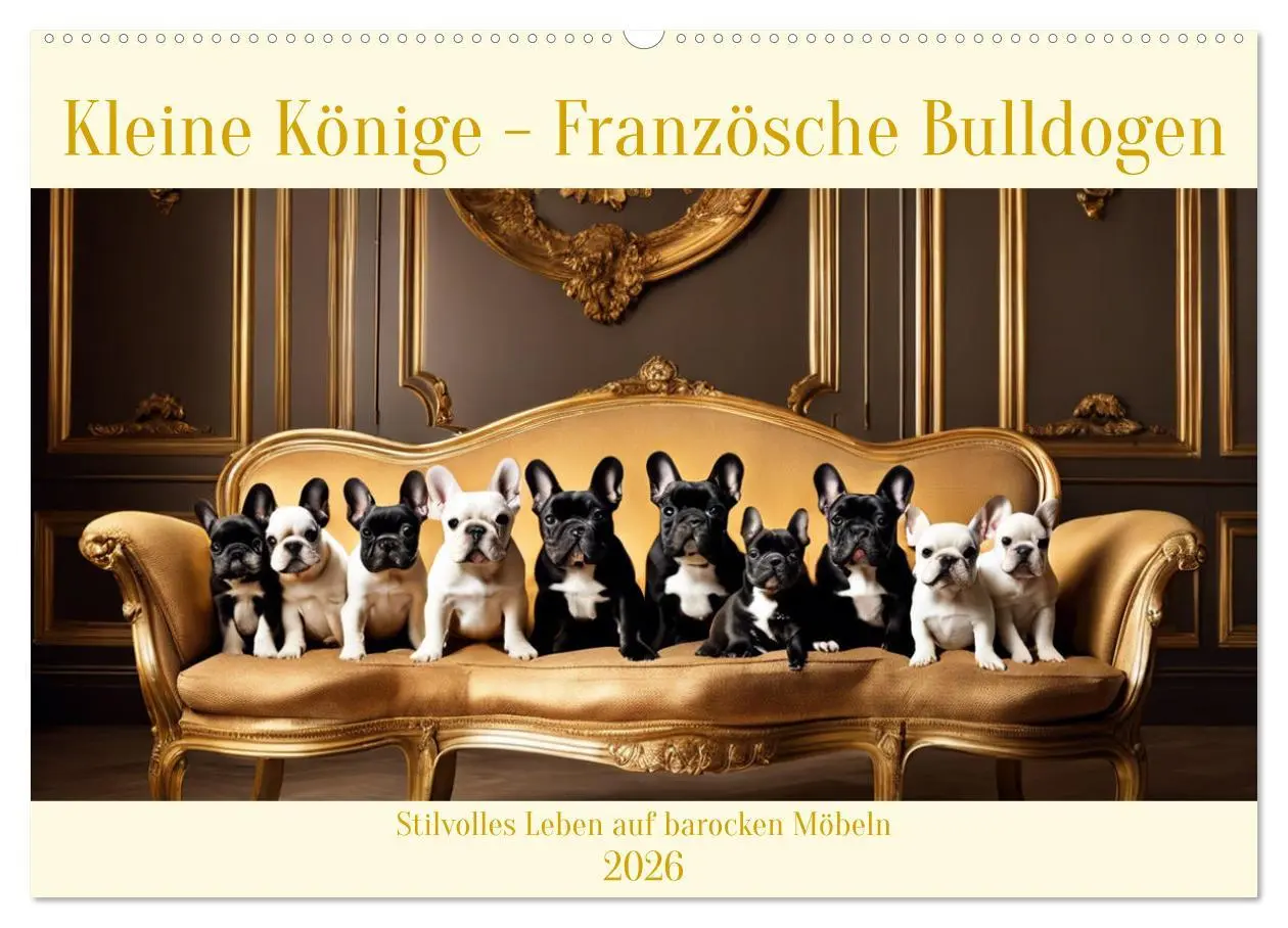Cover: 9783457412152 | Kleine Könige - Französische Bulldoggen (Wandkalender 2026 DIN A2...