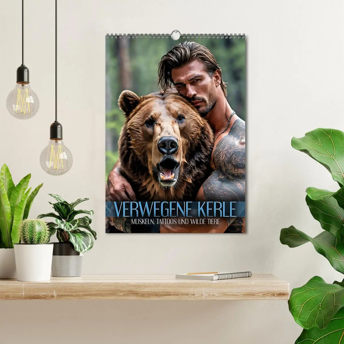 Bild: 9783516292152 | Verwegene Kerle - Muskeln, Tattoos und wilde Tiere (Wandkalender...