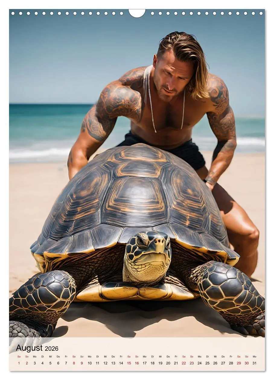 Bild: 9783516292152 | Verwegene Kerle - Muskeln, Tattoos und wilde Tiere (Wandkalender...