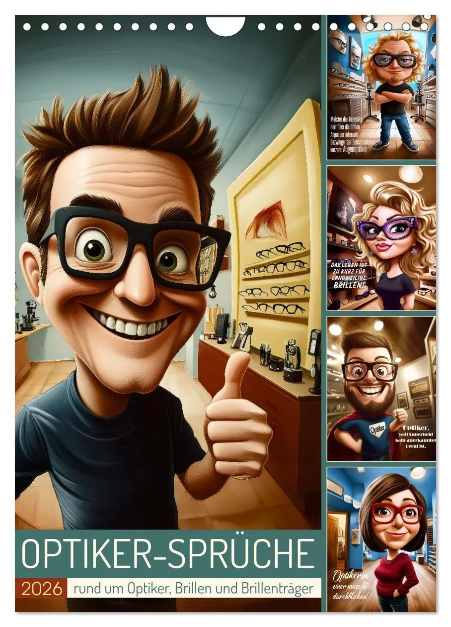 Cover: 9783457262252 | Optikersprüche (Wandkalender 2026 DIN A4 hoch), CALVENDO...