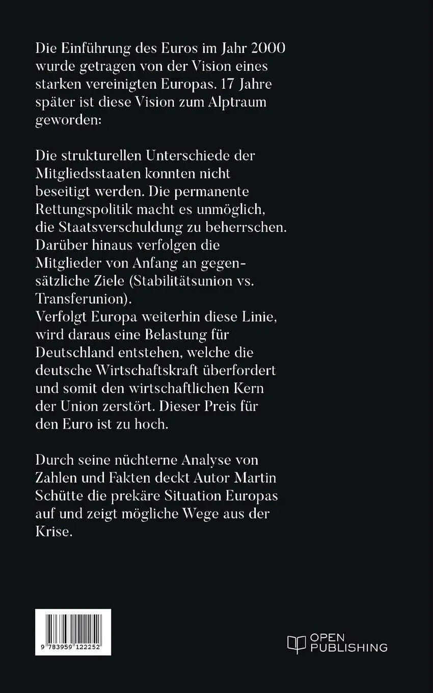 Rückseite: 9783959122252 | Scheitert Europa am Euro? | Martin Schütte | Taschenbuch | Paperback