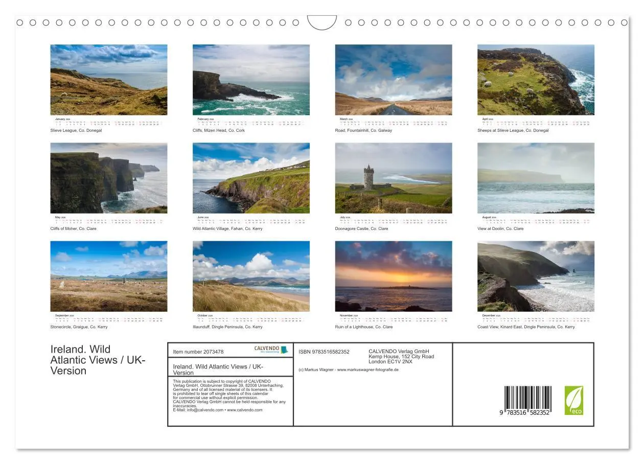 Bild: 9783516582352 | Ireland. Wild Atlantic Views / UK-Version (Wall Calendar 2026 DIN...