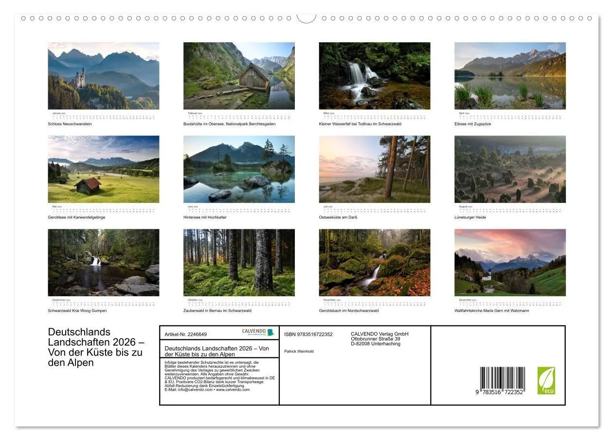 Bild: 9783516722352 | Deutschlands Landschaften 2026 - Von der Küste bis zu den Alpen...