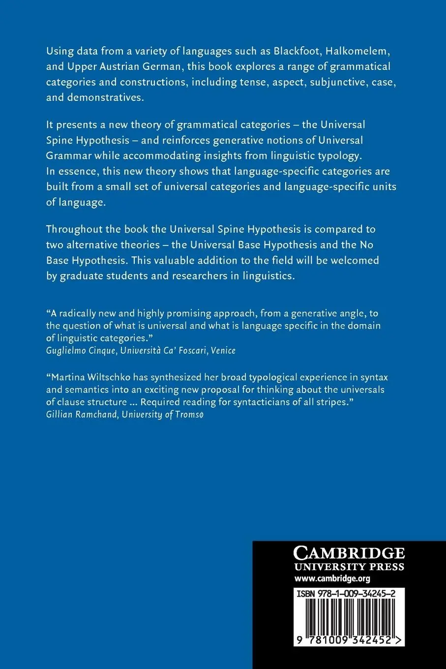 Rückseite: 9781009342452 | The Universal Structure of Categories | Martina Wiltschko | Buch