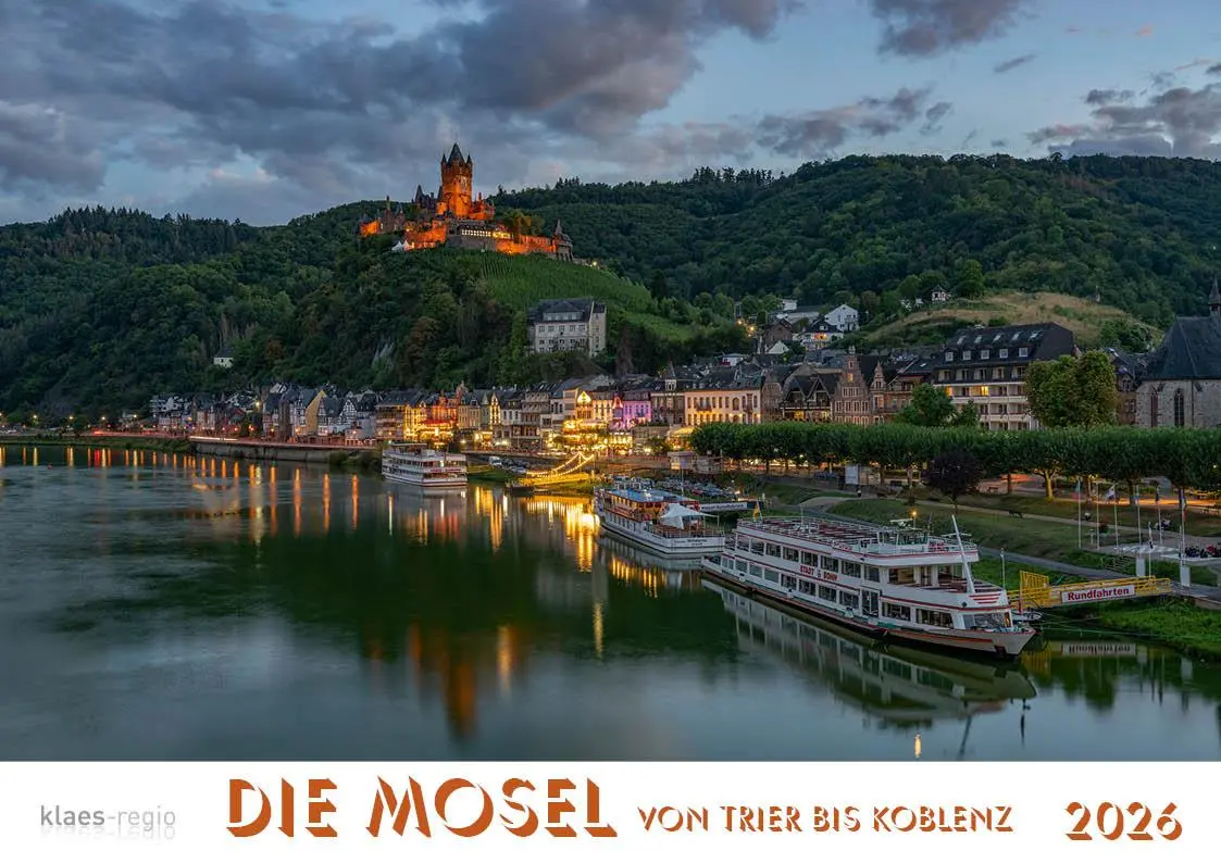 Cover: 9783965352452 | Mosel von Trier bis Koblenz 2026 Bildkalender A4 quer, spiralgebunden