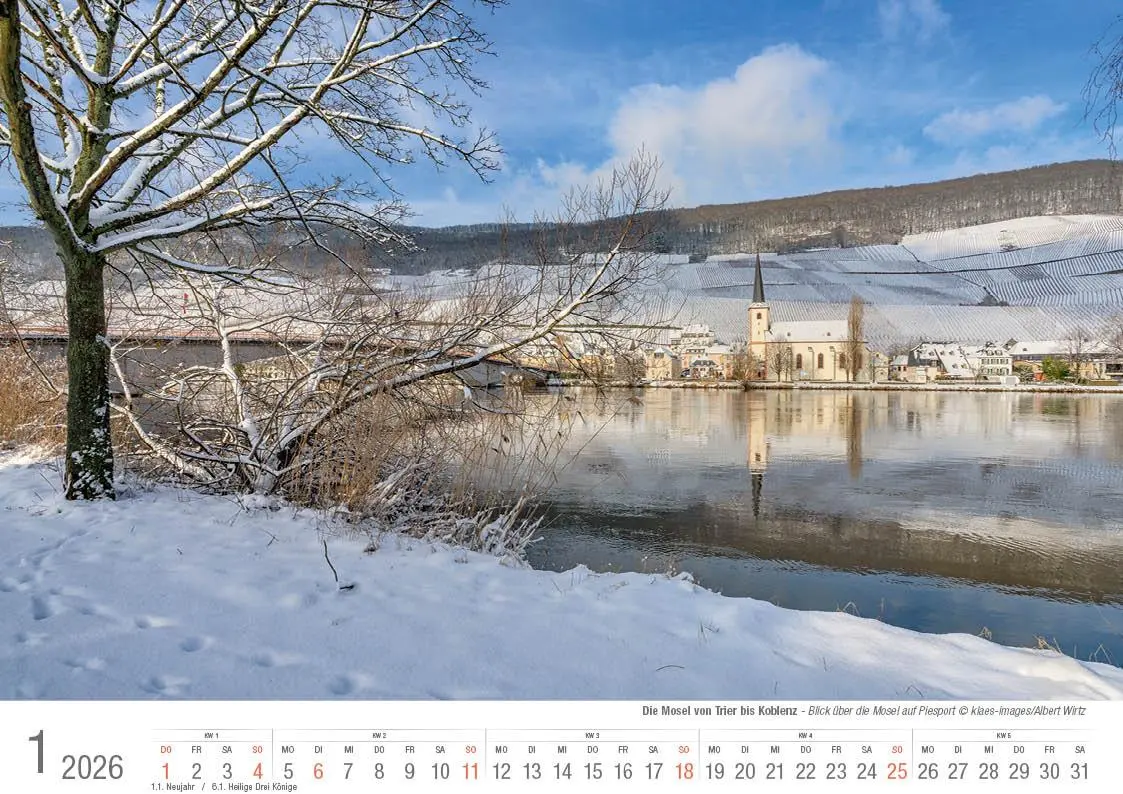 Bild: 9783965352452 | Mosel von Trier bis Koblenz 2026 Bildkalender A4 quer, spiralgebunden