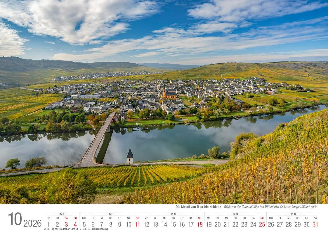 Bild: 9783965352452 | Mosel von Trier bis Koblenz 2026 Bildkalender A4 quer, spiralgebunden