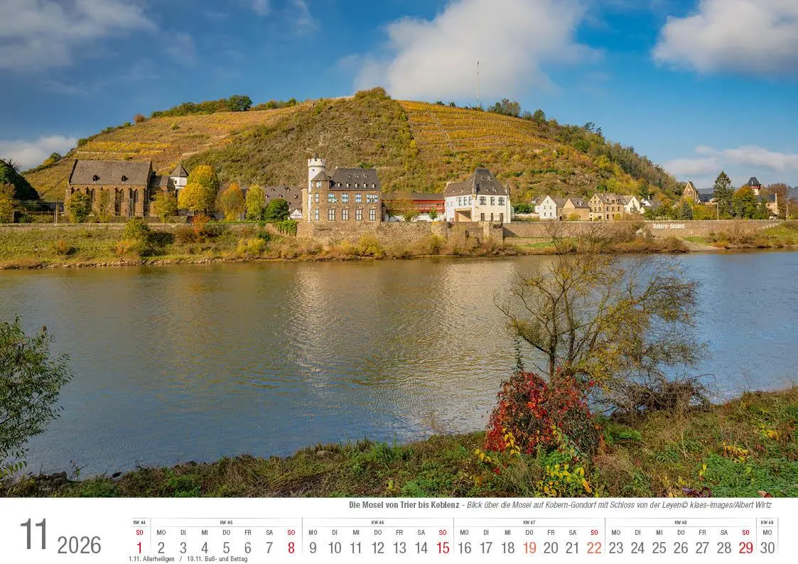 Bild: 9783965352452 | Mosel von Trier bis Koblenz 2026 Bildkalender A4 quer, spiralgebunden