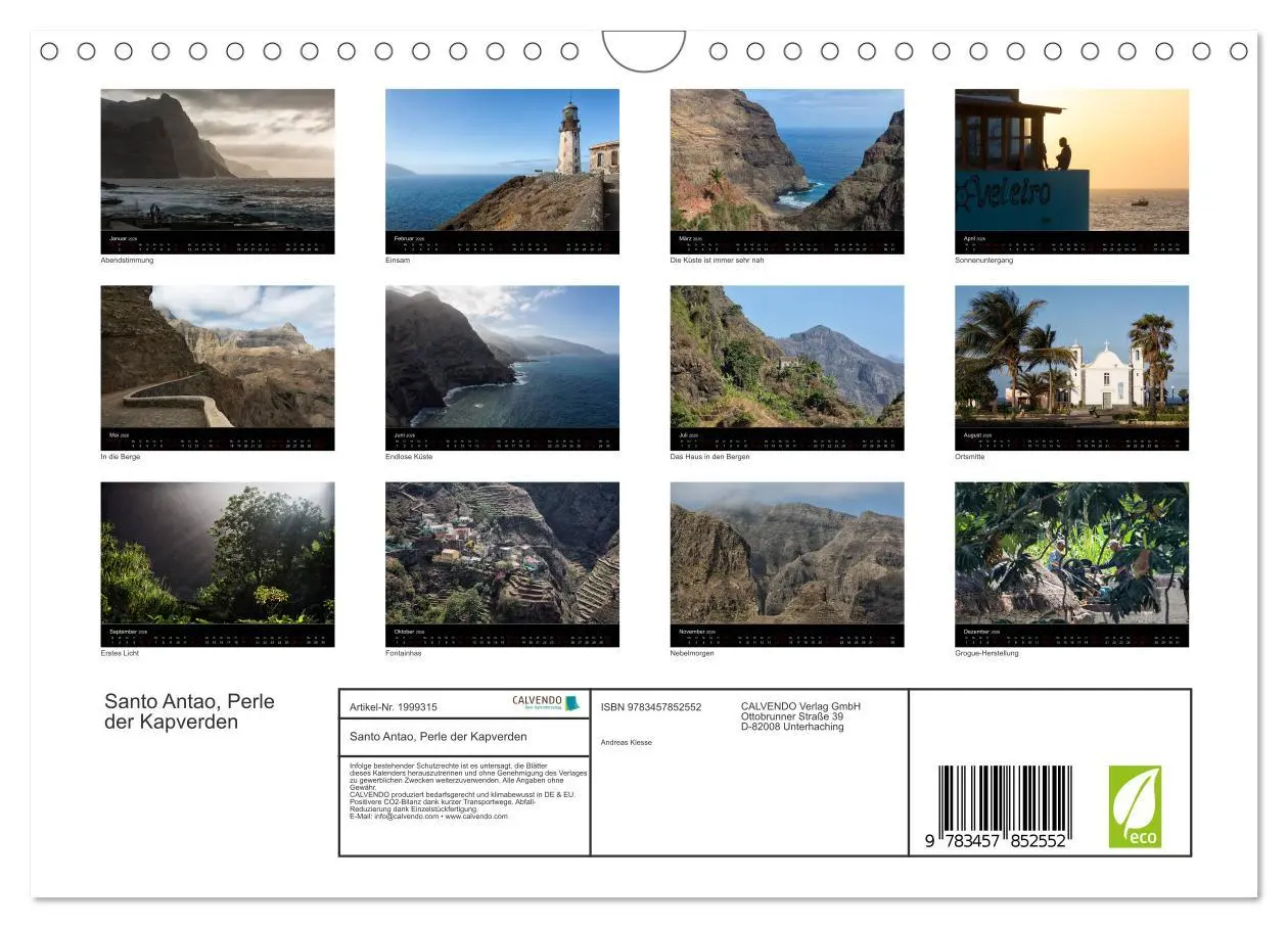 Bild: 9783457852552 | Santo Antao, Perle der Kapverden (Wandkalender 2026 DIN A4 quer),...