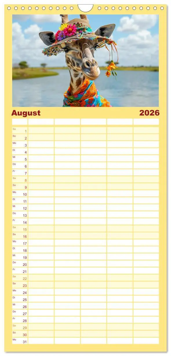 Bild: 9783516492552 | Familienplaner 2026 - Giraffen-Trend. Hals und Stil mit 5 Spalten...