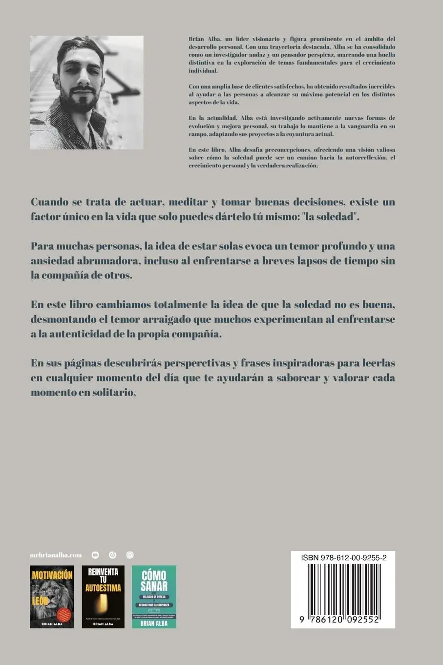 Rückseite: 9786120092552 | EL PODER DE ESTAR SOLO | Brian Alba | Taschenbuch | Spanisch | 2021