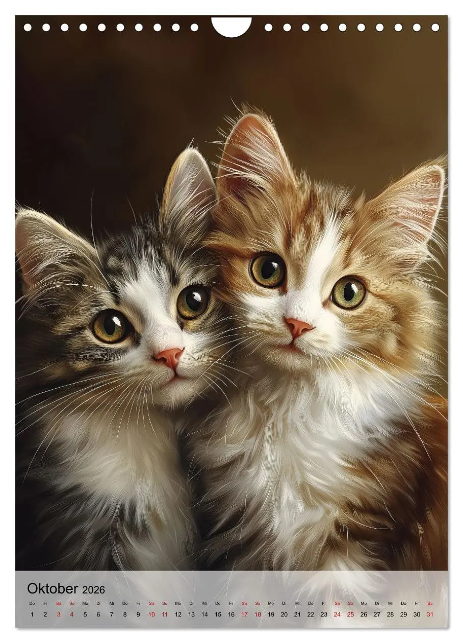 Bild: 9783516242652 | Katzen (Wandkalender 2026 DIN A4 hoch), CALVENDO Monatskalender | 2026