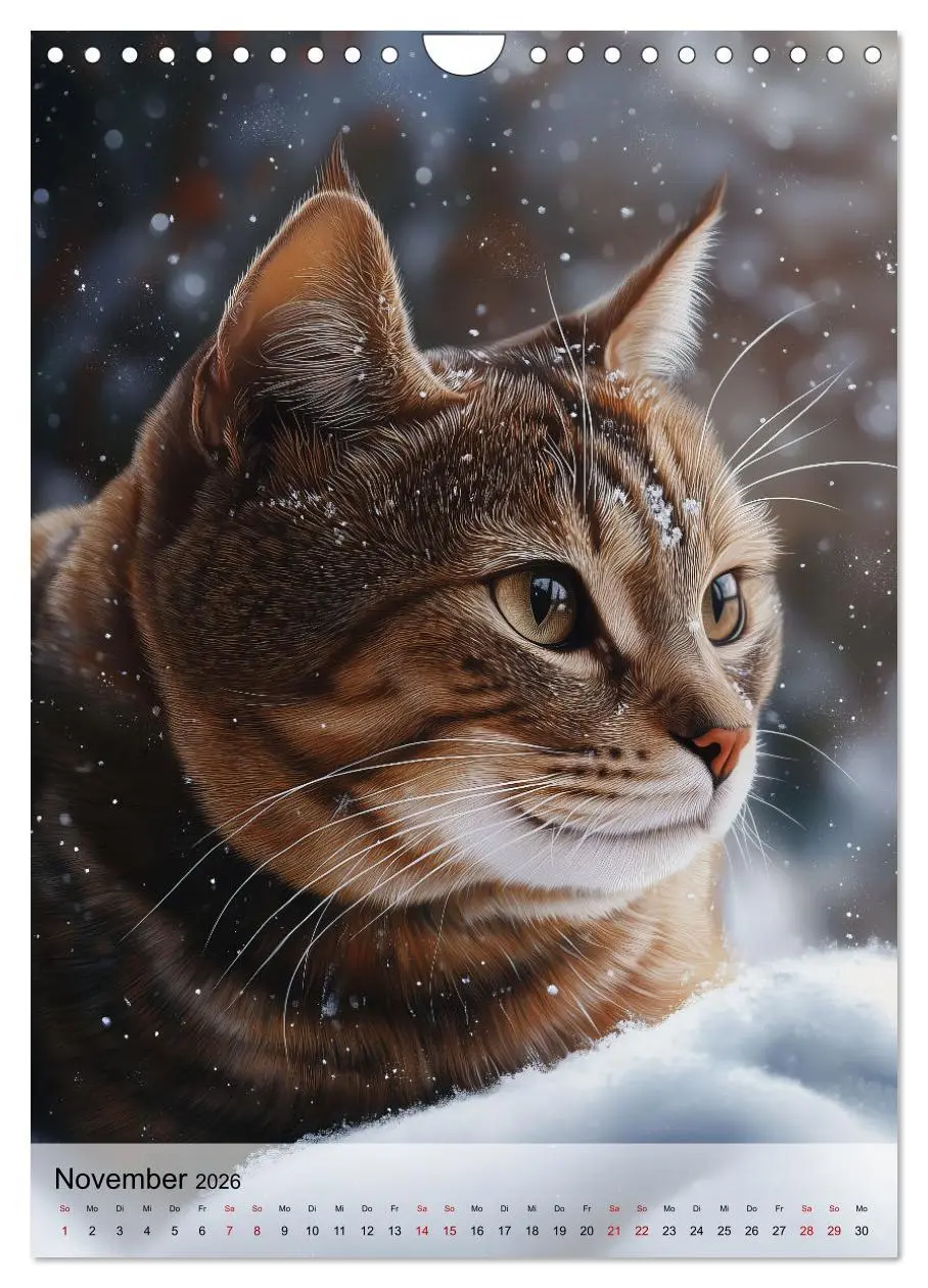 Bild: 9783516242652 | Katzen (Wandkalender 2026 DIN A4 hoch), CALVENDO Monatskalender | 2026