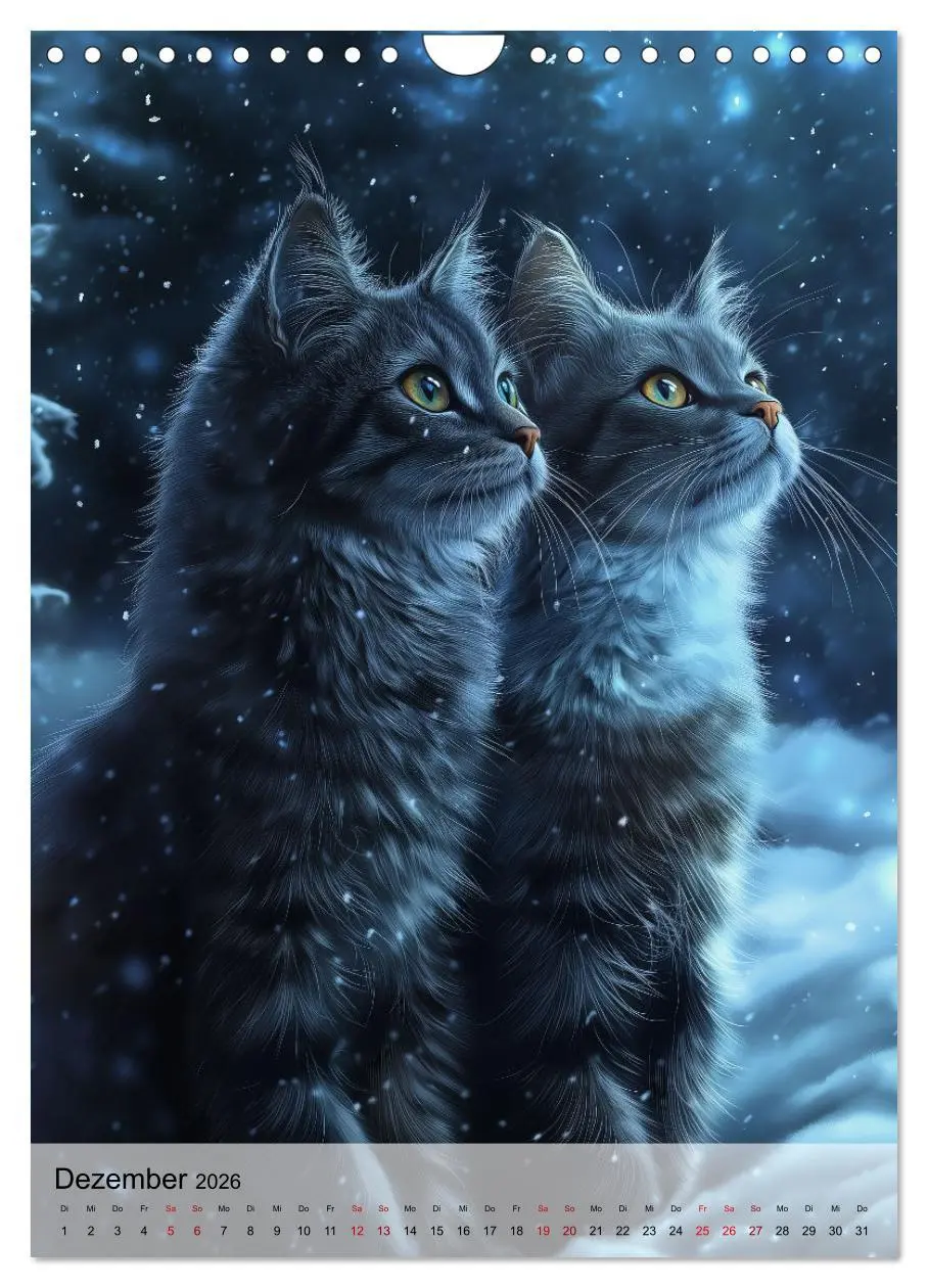 Bild: 9783516242652 | Katzen (Wandkalender 2026 DIN A4 hoch), CALVENDO Monatskalender | 2026