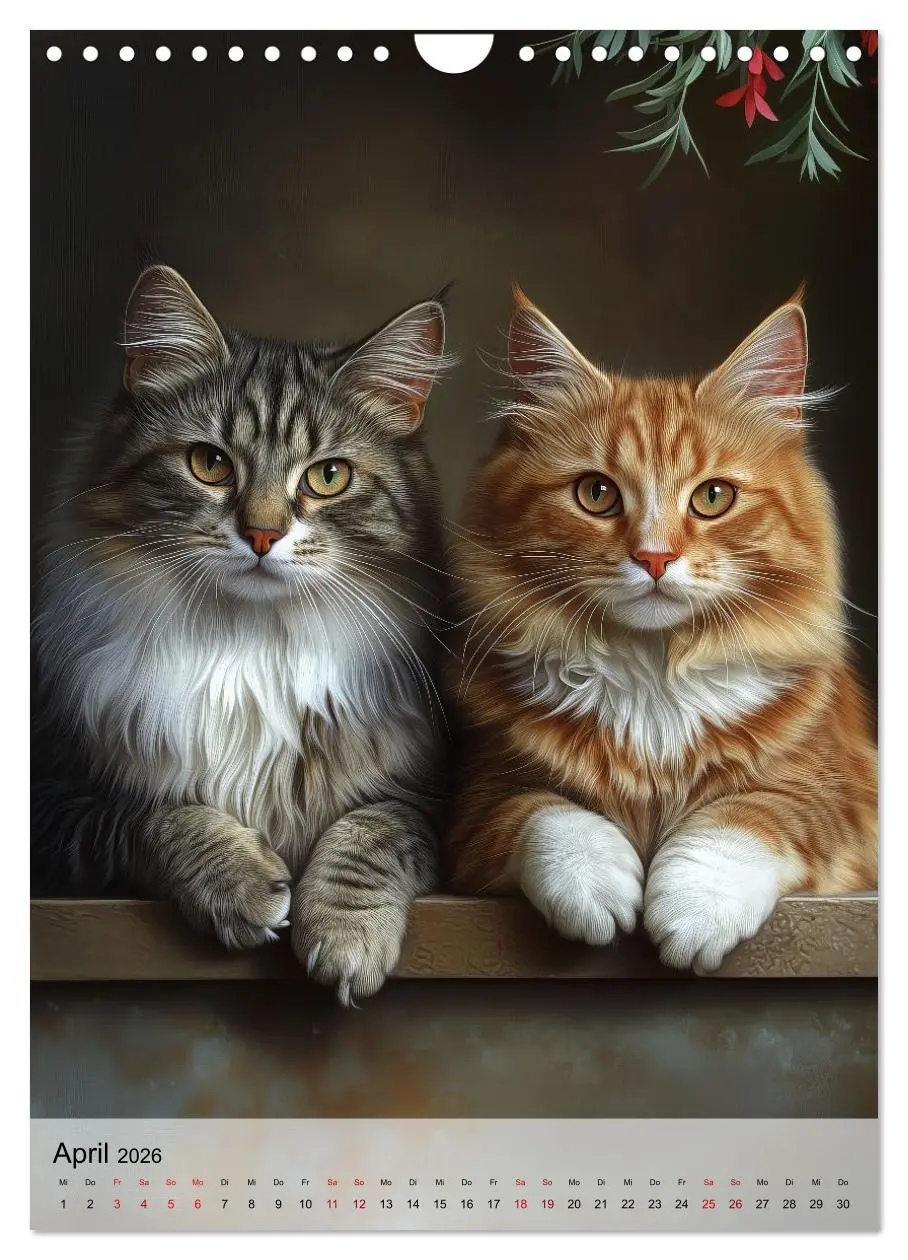 Bild: 9783516242652 | Katzen (Wandkalender 2026 DIN A4 hoch), CALVENDO Monatskalender | 2026