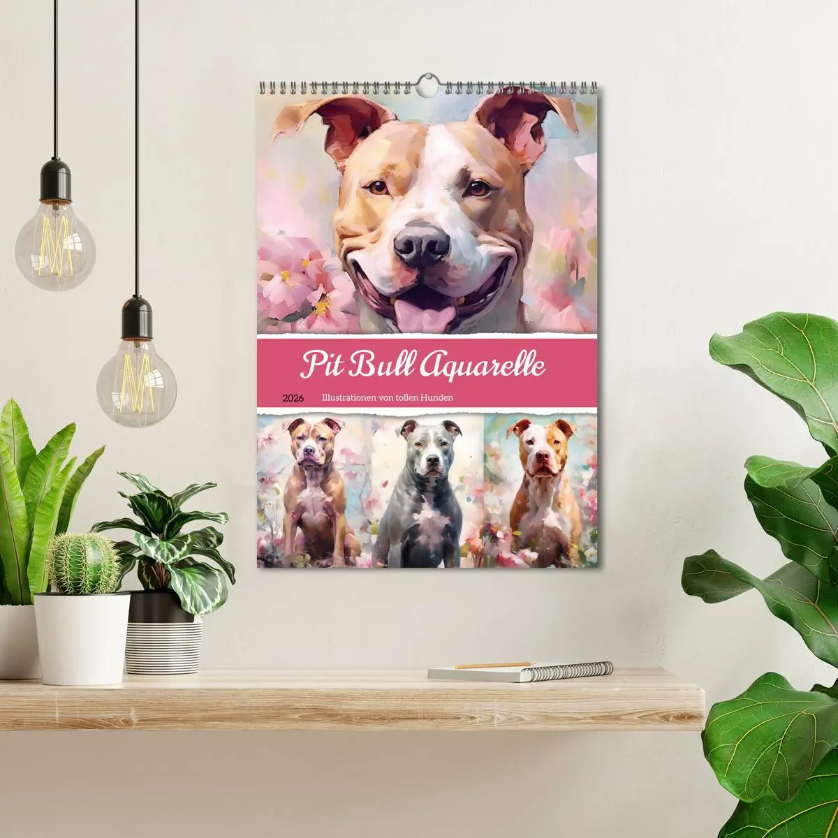 Bild: 9783516312652 | Pit Bull Aquarelle. Illustrationen von tollen Hunden (Wandkalender...