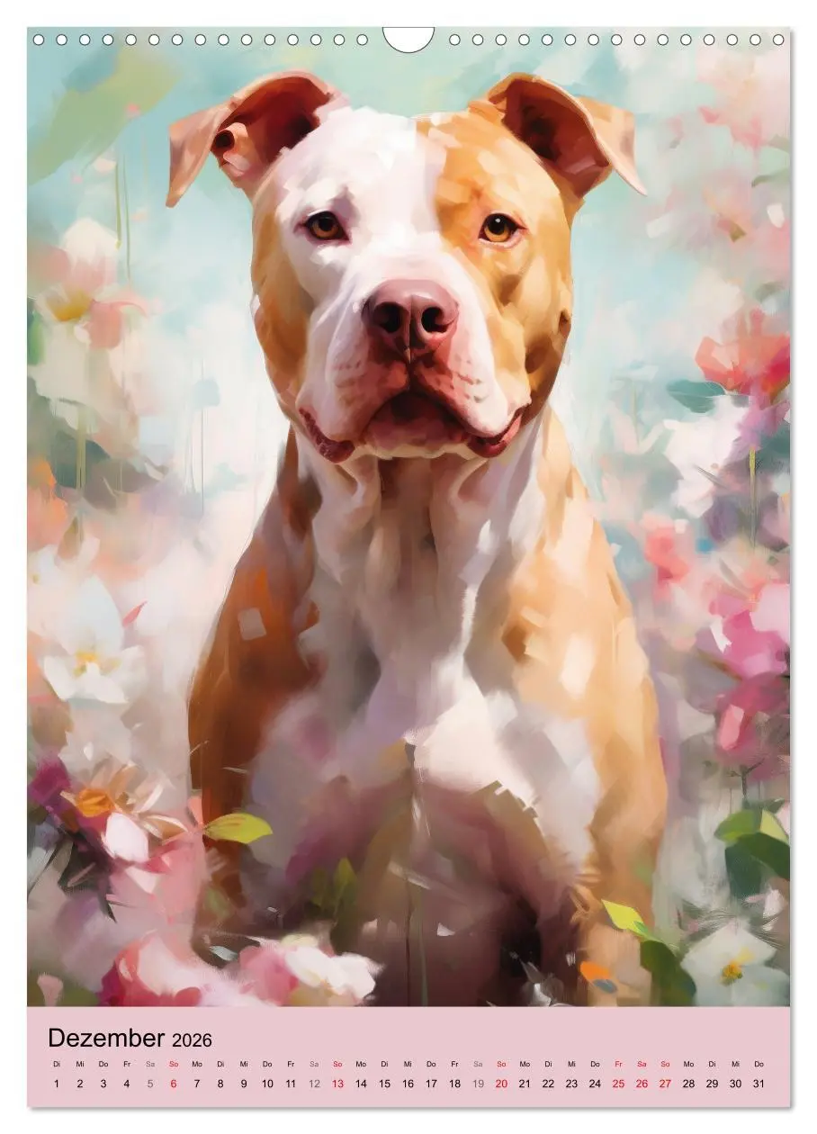 Bild: 9783516312652 | Pit Bull Aquarelle. Illustrationen von tollen Hunden (Wandkalender...