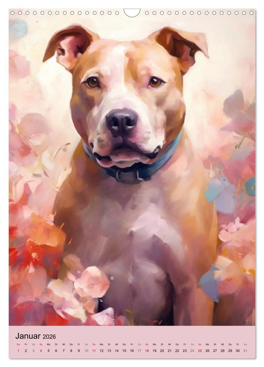 Bild: 9783516312652 | Pit Bull Aquarelle. Illustrationen von tollen Hunden (Wandkalender...