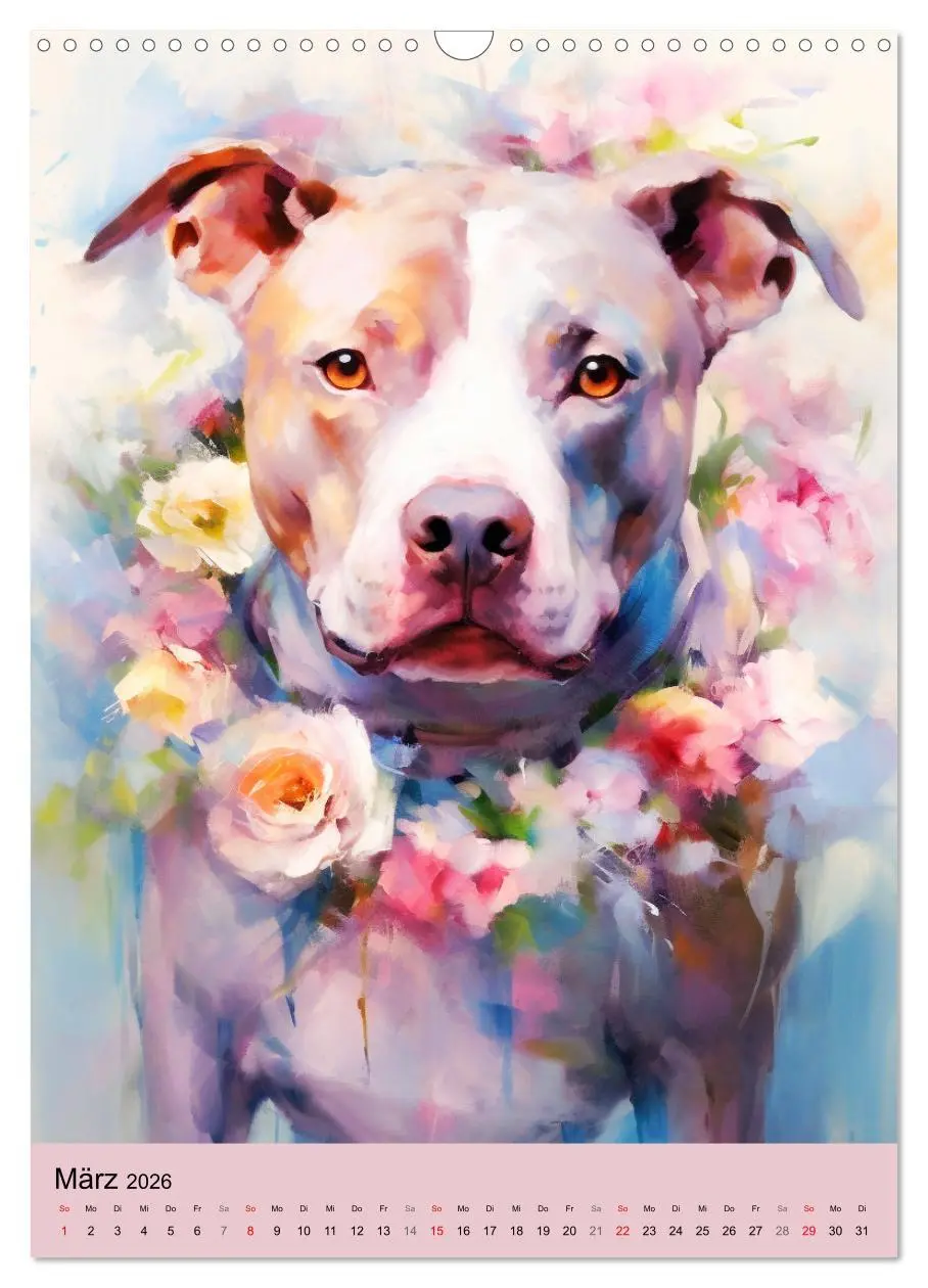 Bild: 9783516312652 | Pit Bull Aquarelle. Illustrationen von tollen Hunden (Wandkalender...