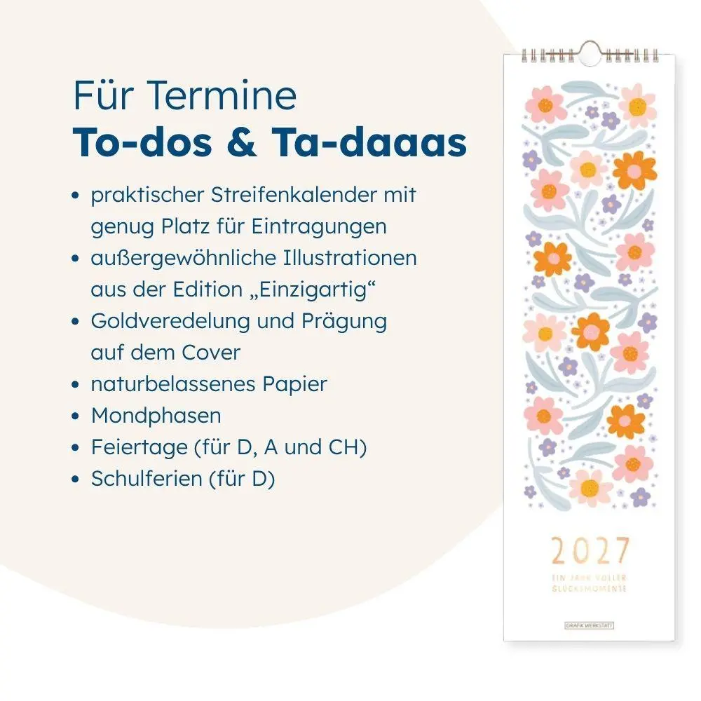 Bild: 9783986362652 | Wandkalender 2027 Ein Jahr voller Glücksmomente | Wandkalender | 12 S.