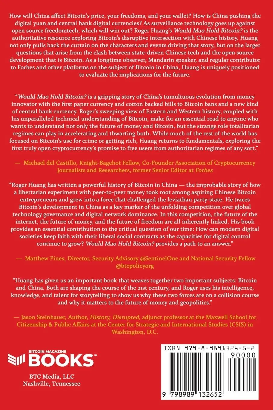 Rückseite: 9798989132652 | Would Mao Hold Bitcoin? | Roger Huang | Taschenbuch | Englisch | 2024