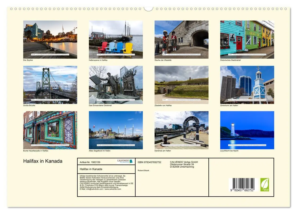 Bild: 9783457692752 | Halifax in Kanada (hochwertiger Premium Wandkalender 2026 DIN A2...