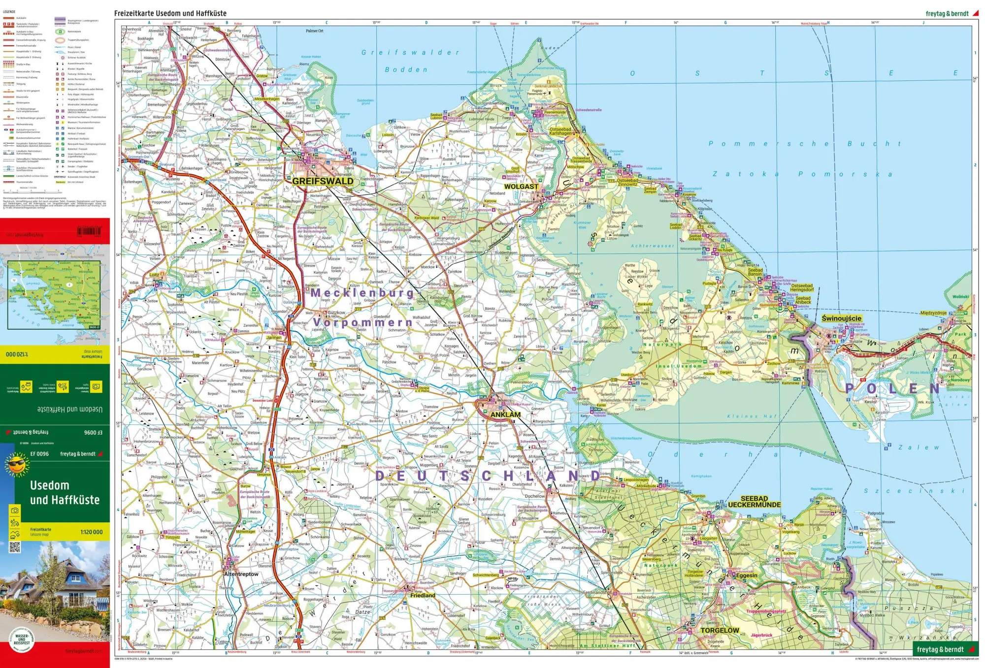 Bild: 9783707922752 | freytag &amp; berndt Freizeitkarte Usedom und Haffküste 1:120.000 | Berndt