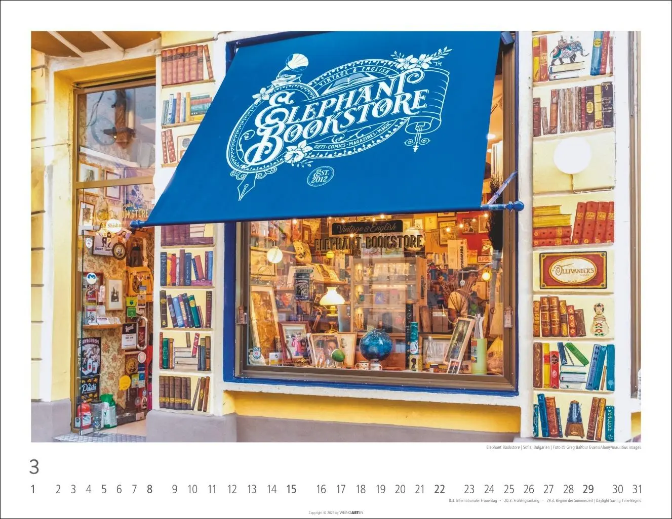 Bild: 9783839902752 | Lieblings-Buchhandlungen Kalender 2026 | Kalender | Spiralbindung