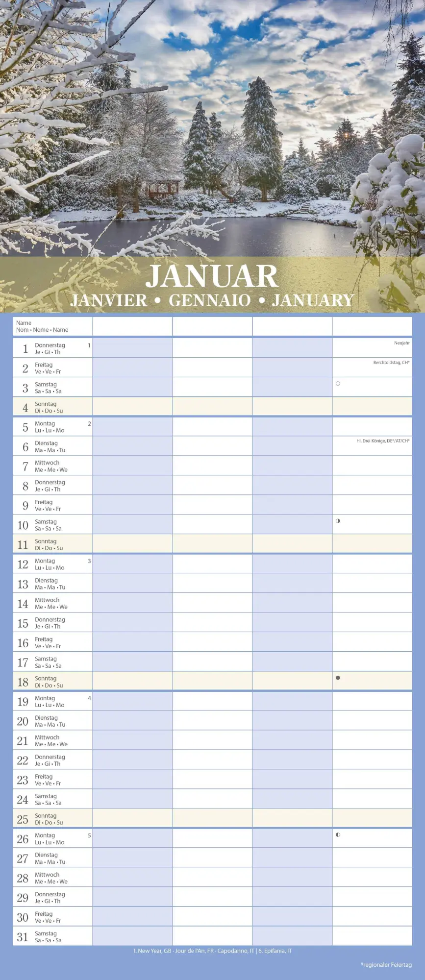 Bild: 4069095002852 | Gärten 2026 Familienplaner - Wandkalender - Familienkalender - 19,5x45
