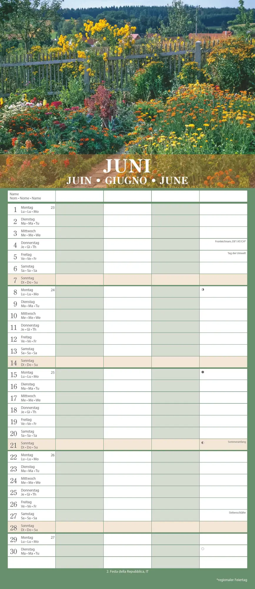 Bild: 4069095002852 | Gärten 2026 Familienplaner - Wandkalender - Familienkalender - 19,5x45