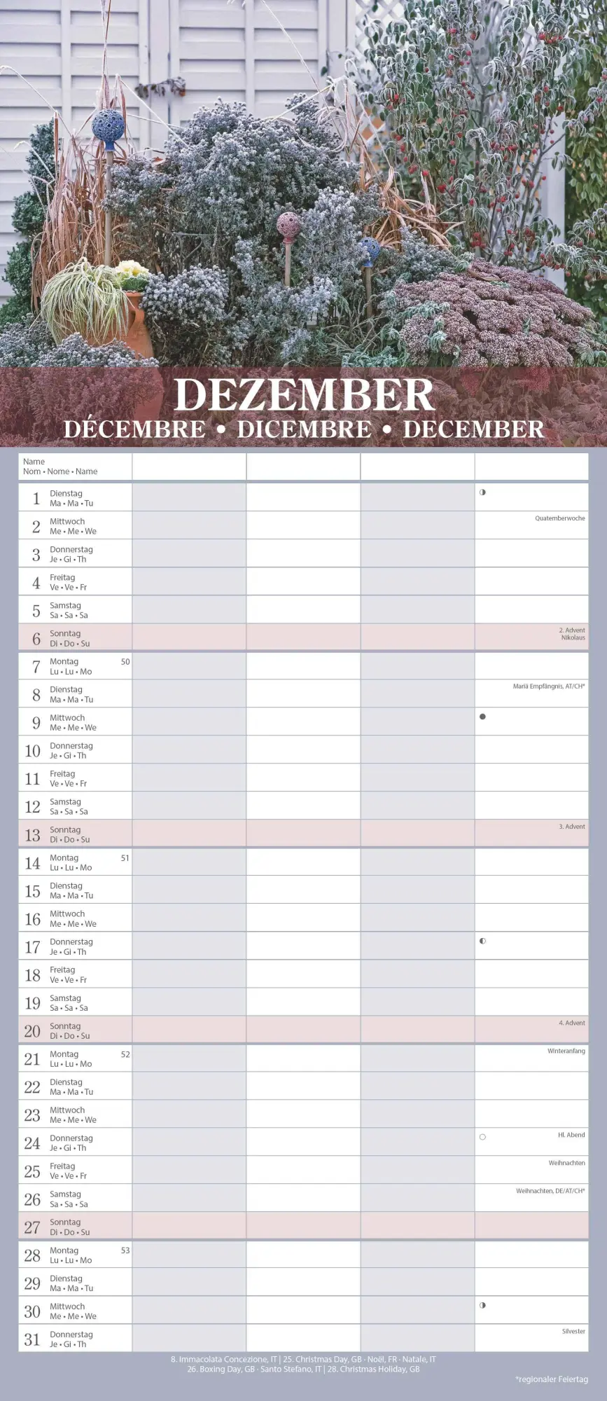 Bild: 4069095002852 | Gärten 2026 Familienplaner - Wandkalender - Familienkalender - 19,5x45
