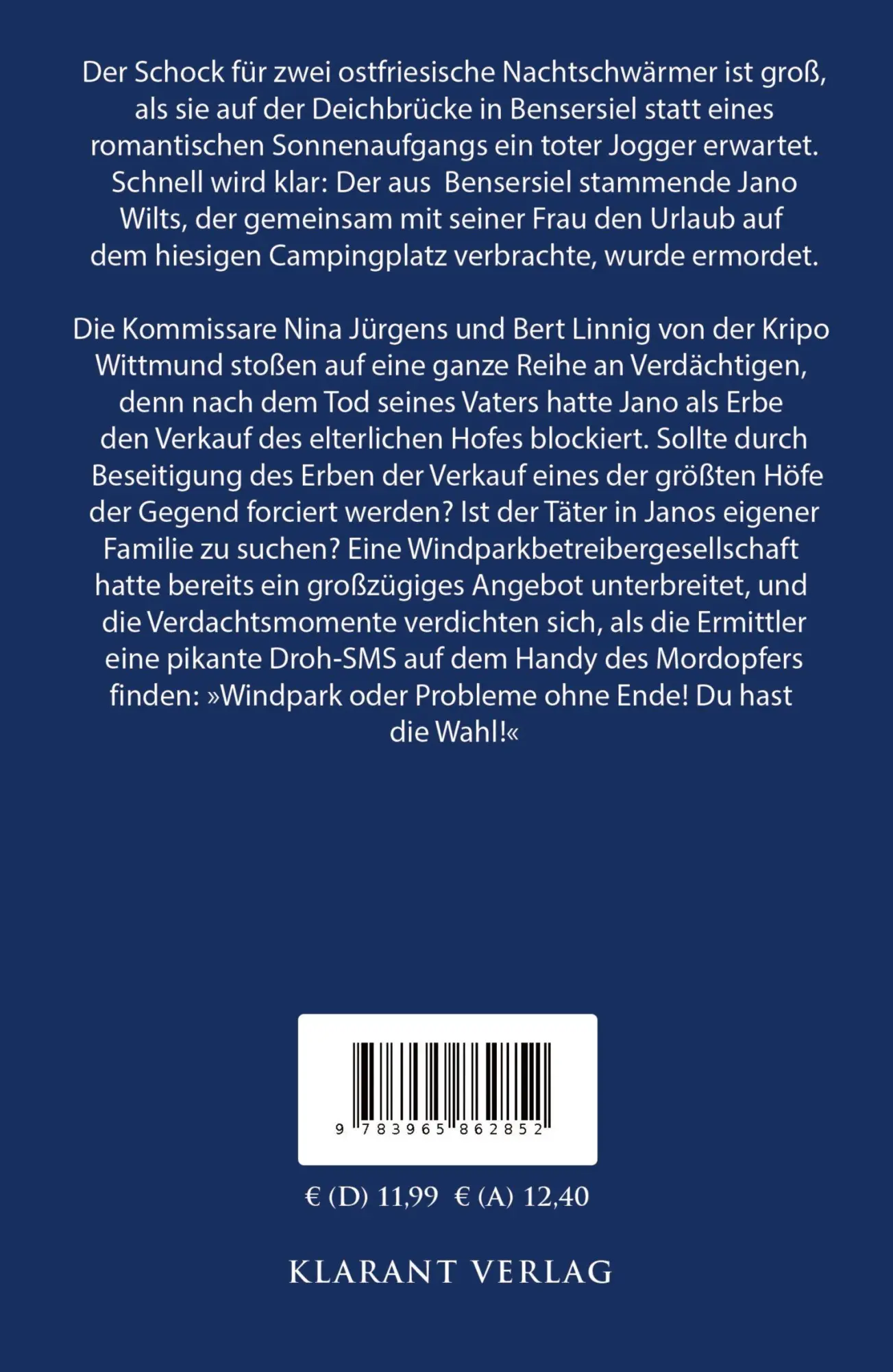 Rückseite: 9783965862852 | Deichbrückenmord in Bensersiel. Ostfrieslandkrimi | Rolf Uliczka