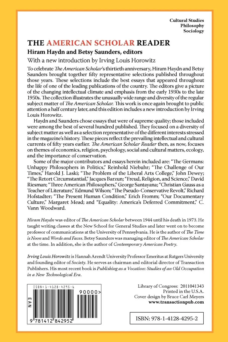 Rückseite: 9781412842952 | The American Scholar Reader | Betsy Saunders | Taschenbuch | Englisch