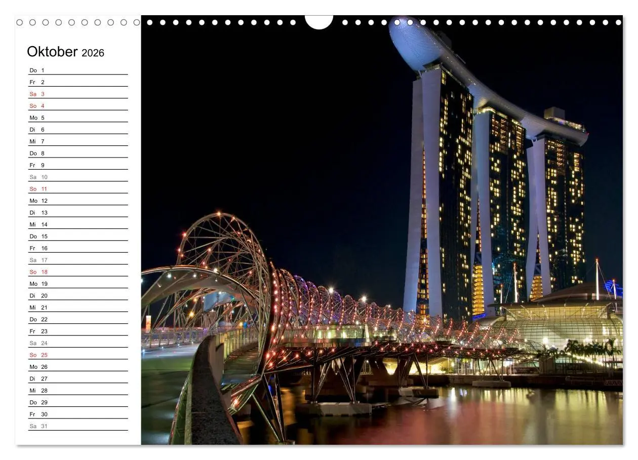 Bild: 9783457982952 | Singapur - Die Farben der Nacht (Wandkalender 2026 DIN A3 quer),...