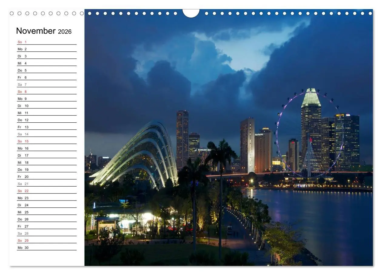Bild: 9783457982952 | Singapur - Die Farben der Nacht (Wandkalender 2026 DIN A3 quer),...