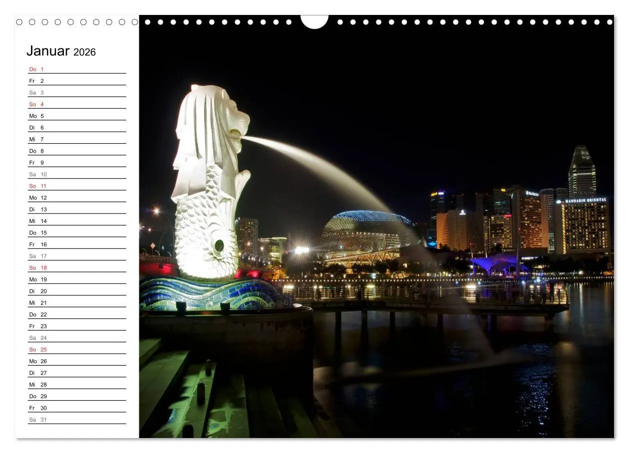 Bild: 9783457982952 | Singapur - Die Farben der Nacht (Wandkalender 2026 DIN A3 quer),...