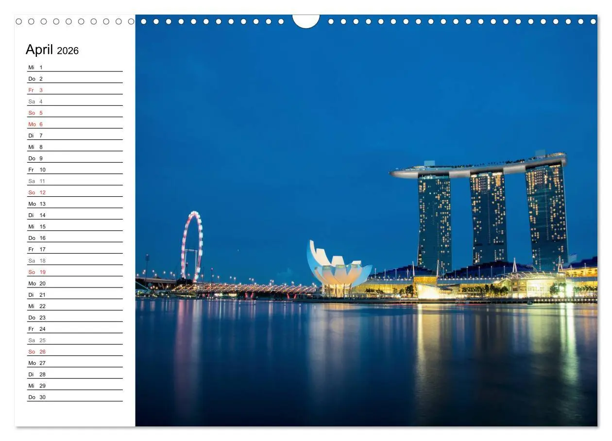 Bild: 9783457982952 | Singapur - Die Farben der Nacht (Wandkalender 2026 DIN A3 quer),...