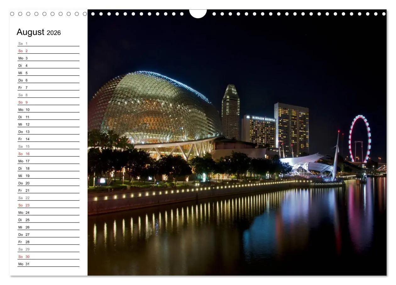 Bild: 9783457982952 | Singapur - Die Farben der Nacht (Wandkalender 2026 DIN A3 quer),...