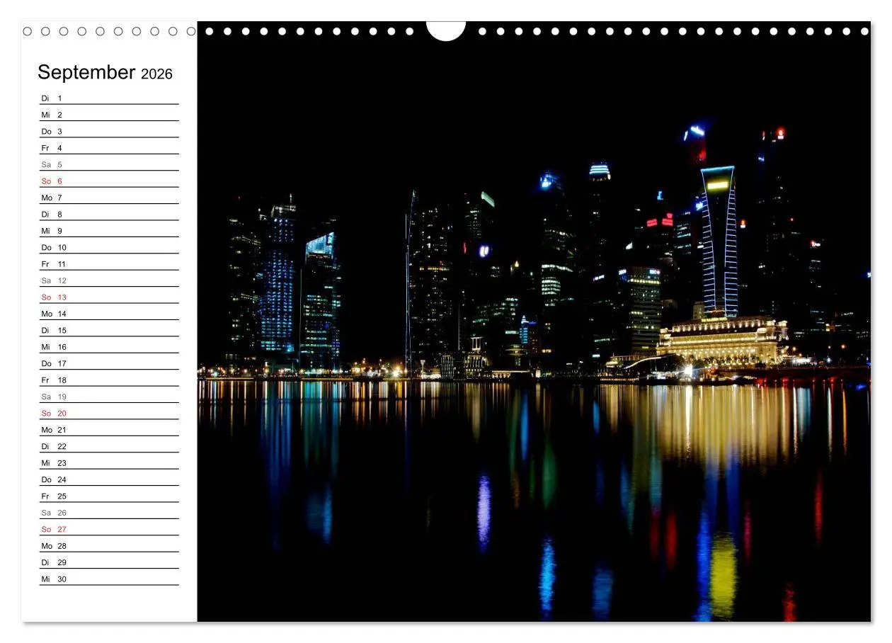 Bild: 9783457982952 | Singapur - Die Farben der Nacht (Wandkalender 2026 DIN A3 quer),...