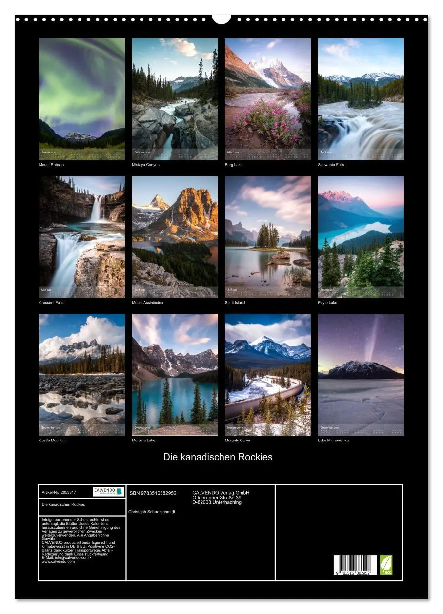 Bild: 9783516382952 | Die kanadischen Rockies (Wandkalender 2026 DIN A2 hoch), CALVENDO...
