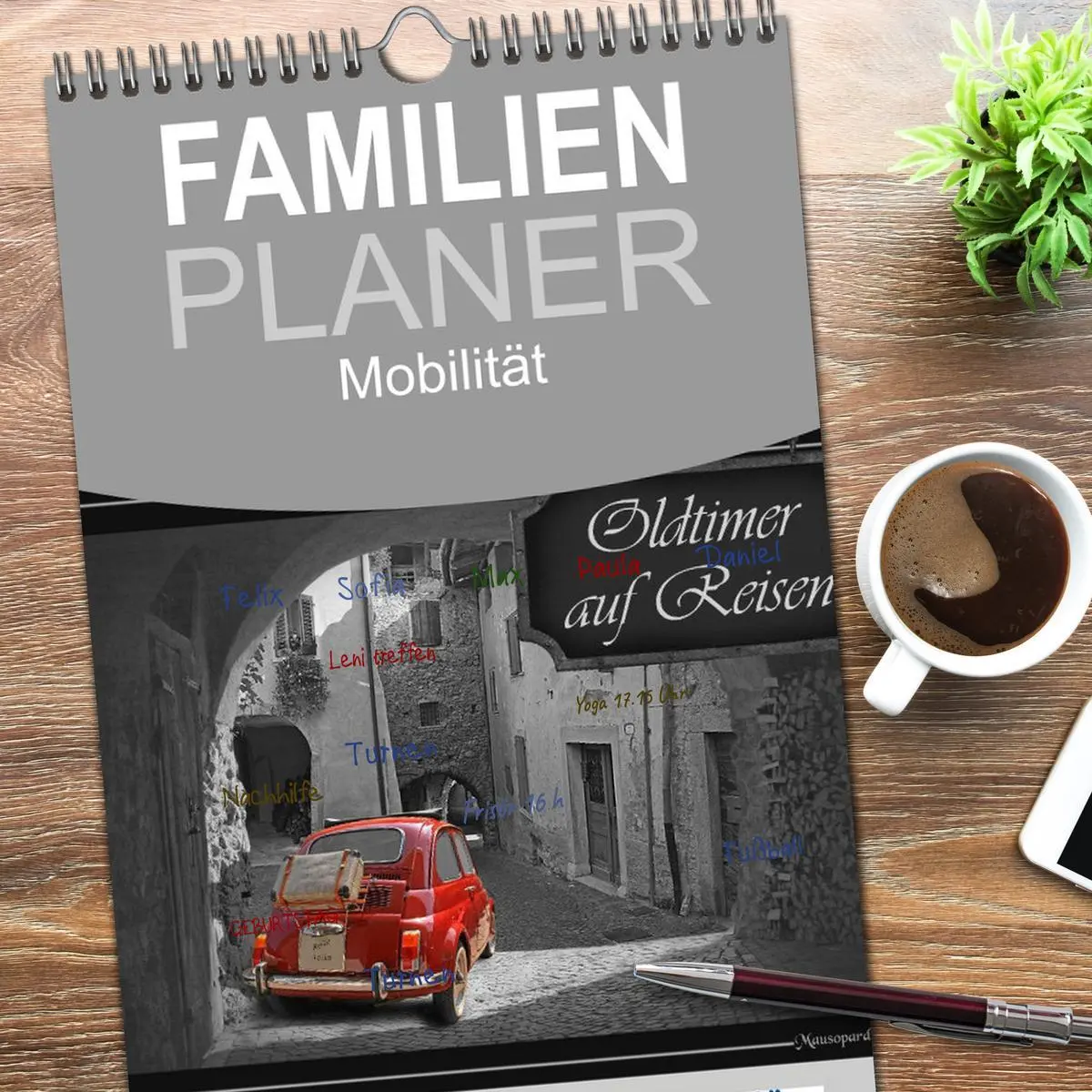 Bild: 9783516522952 | Familienplaner 2026 - Oldtimer auf Reisen mit 5 Spalten...