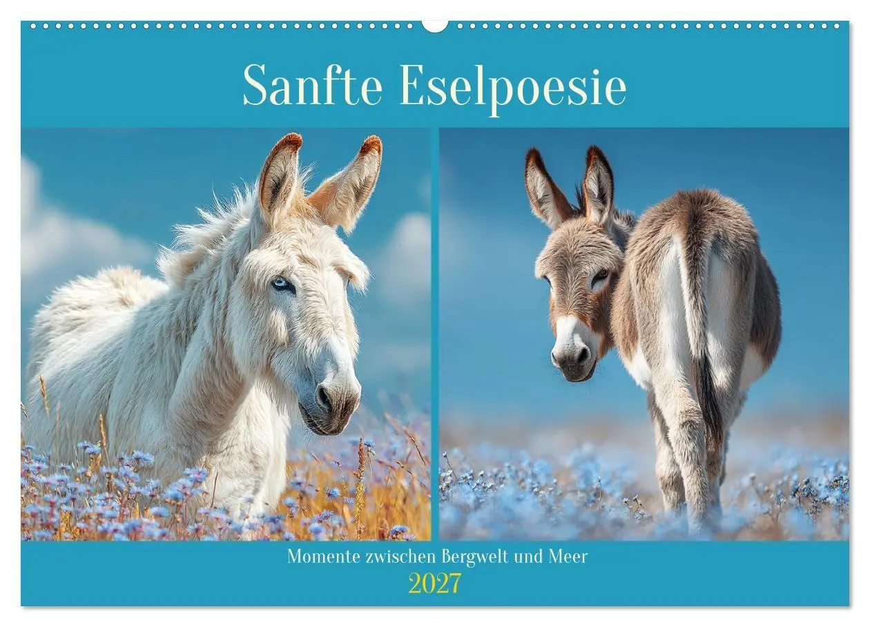 Cover: 9783516762952 | Sanfte Eselpoesie. Momente zwischen Bergwelt und Meer (Wandkalender...